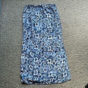 Blue Ginger Blue Floral Hawaiian Maxi Skirt